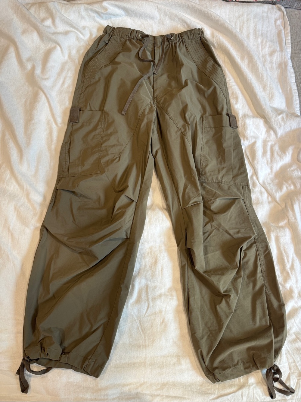 Oh Polly Olive Cargo Pants with Drawstring Waist